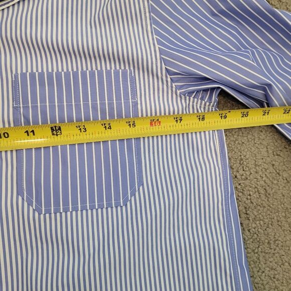 Theory Project Lucas Ossendrijver Men's XS Blue Multi Sleek Striped Shirt - Picture 11 of 12